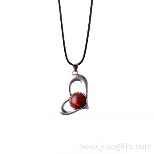 Red Jasper Heart Pendant for Necklaces Making